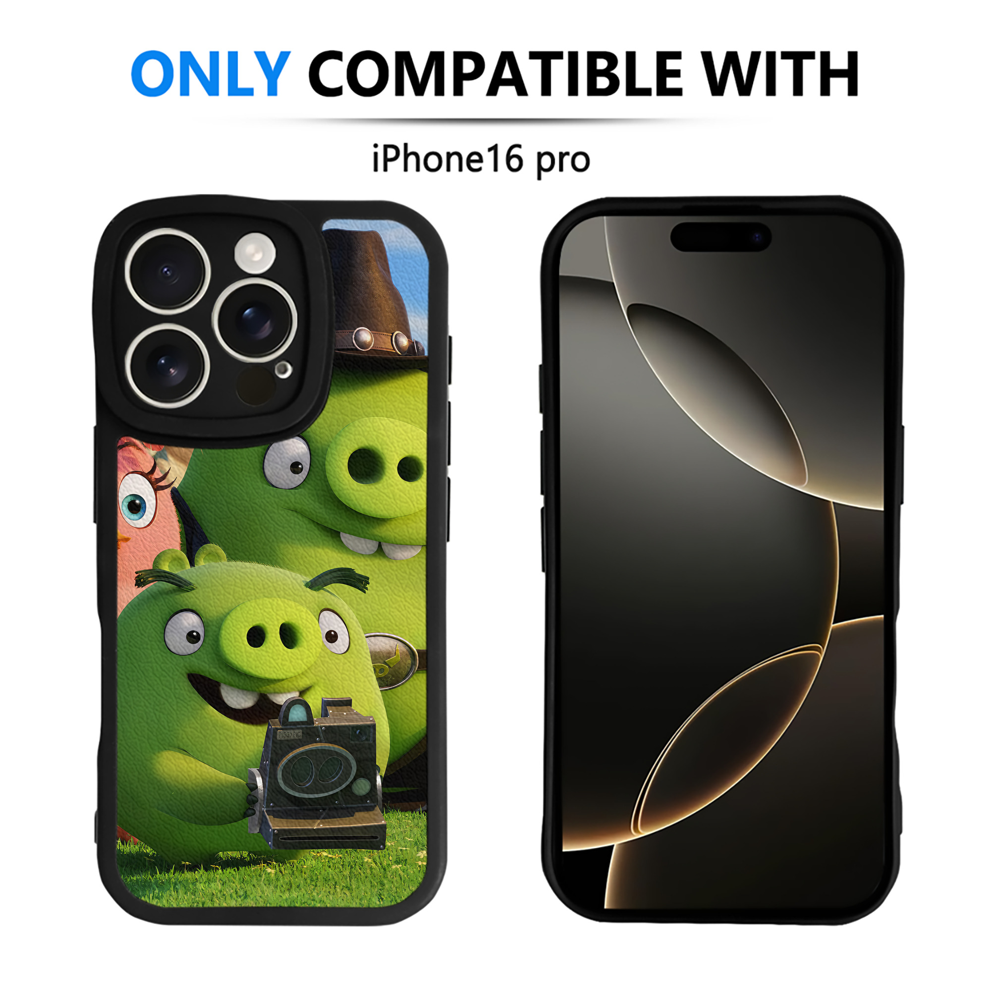 （画像用） Angry Birds アングリーバード 【iPhone 16シリーズ対応】シリコンスマホケース（レザー調） 材質：シリコン